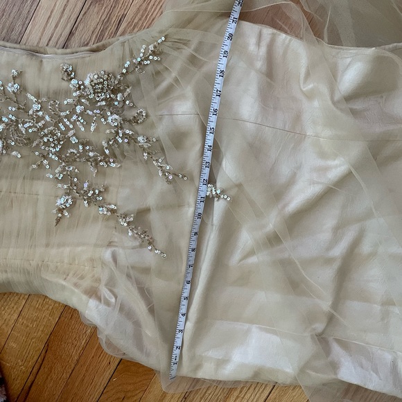 Coquette Tulle Sequin Embellished Bead Floral Fit Bodice Ruched Fairytale Sweet - Picture 10 of 12